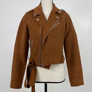 Pre-loved Faux Suede Charlotte Russe Small Jacket- Rust Color